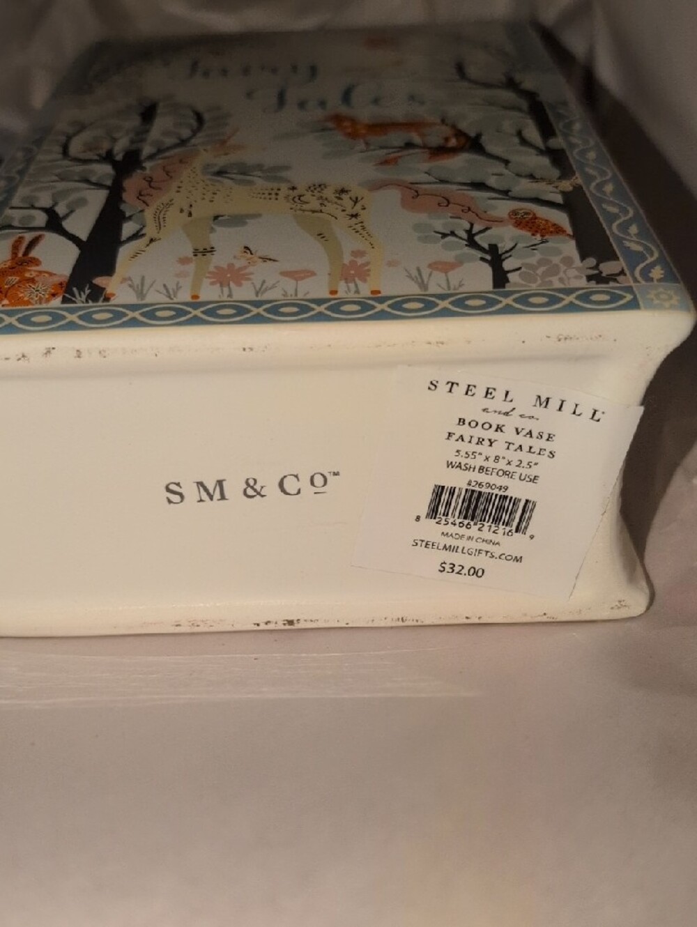 Fairy Tales Ceramic Keepsake Box in Light Blue and Cream - Picture 2 of 6
